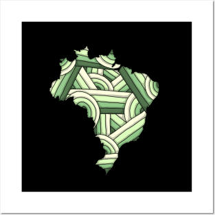 Brazil Map Art Posters and Art